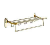 MOKLYF Toallero de baño Toallero de Pared Toallero de baño Toallero de baño de Acero Inoxidable 50-60 cm Toallero de baño Fijo Plegable Dorado Estantes de baño To(60cm Oro-A