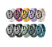 MoKo 10 Pack Correa Deportiva Compatible con Samsung Galaxy Watch 7 FE 6 5 4 40mm 44mm/Watch 4 6 Classic 42mm 46mm 43mm 47mm/5 Pro 45mm, 20mm Pulsera de Silicona Suave para Hombre Mujer, Multicolor A
