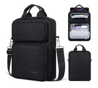 MoKo 13" Funda para Tablet compatível con iPad Air M3 13, iPad Pro 12,9, iPad Pro 11, Galaxy Tab S9+ 12,4, Surface Pro 12,3, Funda de Transporte con 3 Capas y Correa Desmontable, Negro