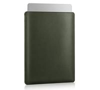 MoKo 14" Funda Ordenador Portátil, Protectora de Cuero PU Bolsa Laptop Sleeve Compatible con MacBook Pro 14" M2 MAX 2023/2021, Verde Noche