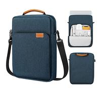 MoKo 15 Pulgada Funda Portátil con Bandolera y Asa, Funda Protectora Anti-rasguños Compatible con MacBook Air 15" M2 2023, MacBook Pro 14" M2 2023, Galaxy Tab S9 Utra 14.6" 2023, Añil