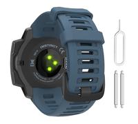 MoKo 1PZS Correa Compatible con Garmin Instinct/Instinct Solar/Tactical/Instinct 2, 4.92"-7.87" (125mm - 200mm) Pulsera Deportivo de Repuesto de Silicona Suave, Azul Huracán