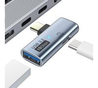 MoKo 2 en 1 Adaptador USB C a USB 3.2 con Puerto de Carga Tipo-C, Adaptador USB C Macho a USB Hembra OTG Convertidor para ROG Ally, Steam Deck, Quest 2, iPhone Serie 15, iPad, MacBook y Más, Gris