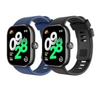 MoKo 2 Pack Correa de Reloj Compatible con Redmi Watch 5/Redmi Watch 4/Xiaomi Smart Band 9 Pro/8 Pro, Pulsera Deportiva de Repuesto de TPU Suave para Mujeres Hombres, Negro+Azul Marino