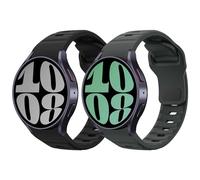 MoKo 2 Pack Correa Robusta Compatible con Samsung Galaxy Watch 7 FE 6 5 4 40mm 44mm/Watch 6 Classic 43mm 47mm/5 Pro 45mm/4 Classic 42mm 46mm, 20mm Pulsera de Repuesto de Silicona para Hombre, N+GS