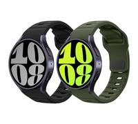 MoKo 2 Pack Correa Robusta Compatible con Samsung Galaxy Watch 7 FE 6 5 4 40mm 44mm/Watch 6 Classic 43mm 47mm/5 Pro 45mm/4 Classic 42mm 46mm, 20mm Pulsera de Repuesto de Silicona para Hombre, N+VM