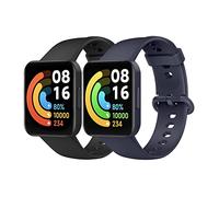 MoKo 2 Pack Correas Compatible con Redmi Watch 2 Lite/Xiaomi Poco Watch, Pulsera Deportiva de Repuesto de Silicona Suave para Mujeres Hombres, Negro/Espacio Azul