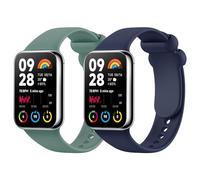 MoKo 2 Pack Correas Compatible con Redmi Watch 5/Redmi Watch 4/Xiaomi Smart Band 9 Pro/8 Pro, Pulsera Deportiva de Repuesto de Silicona Suave para Mujeres Hombres, Verde Oscuro/Azul Noche