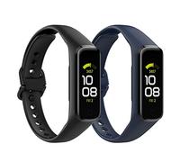 MoKo 2 Pack Correas Compatible con Samsung Galaxy Fit 2, Pulsera Deportiva de Repuesto de TPE Suave para Mujer Hombre, Negro/Azul Oscuro