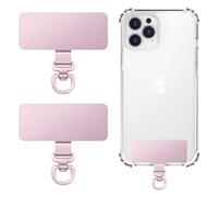 MoKo 2 Paquete de Metal Teléfono Tether Tabs, giratorio 360 ° Teléfono Lanyard Parche, Rectángulo Tether Tab para la mayoría de los casos de cobertura total, Universal Strap Tab para iPhone, Oro Rosa