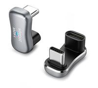 MoKo 2 Piezas Adaptador USB C 180 Grados, Macho a Hembra Forma U Convertidor Con Carga Rápida PD 140W, Conector en Ángulo Para Steam Deck, Switch, Portátil, Tablet, Teléfono