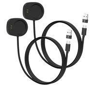 MoKo 2 Piezas Cargador Tipo C para Amazfit Helio Strap/T-Rex 3/3 Pro/Ultra 2/Balance/Balance 2/Active MAX/Active 3 Premium, Base de Carga Magnética con Cable de Carga de 1 m y Adaptadores USB C a USB