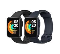 MoKo 2 Piezas Correa Compatible con Xiaomi Mi Watch Lite/Redmi Watch, Pulsera Deportiva de Repuesto de Silicona Suave - Negro/Azul Tinta