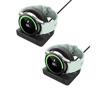 MoKo 2 Piezas Soporte de Cargador Compatible con Samsung Galaxy 8 7 6 5 40mm 44mm/8 Classic 46mm/Ultra 47mm/6 Classic 43mm 47mm/5 Pro, Soporte de Carga de Silicona con Base Antideslizante, Negro