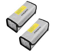 MoKo [2 PZS Bolsa de Seguridad Batería a Prueba de Explosiones, Bolsa Resistente al Fuego Impermeable de PVA para Carga de la Batería con Velcro y Correa de Mano - Plata