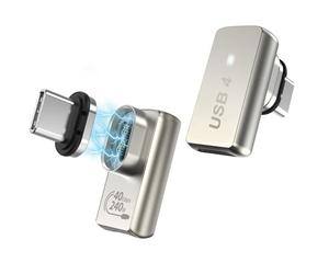 Moko 240W Adaptador Magnético USB C, 24 Pin, 40Gbps, USB4, 8K 60Hz, 2 PZS