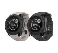MoKo 2PZS Correa Compatible con Garmin Instinct/Instinct Solar/Tactical/Instinct 2, 4.92"-7.87" (125-200 mm) Pulsera Deportivo de Repuesto de Silicona Suave, Grafito Gris/Tundra
