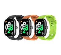 MoKo 3 Pack Correa de Reloj Compatible con Redmi Watch 5/Redmi Watch 4/Xiaomi Smart Band 9 Pro/8 Pro, Pulsera Deportiva de Repuesto de TPU Suave para Mujeres Hombres, Negro+Naranja+Lima