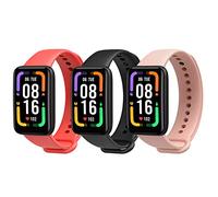 MoKo 3 Pack Correas de Reloj Compatible con Xiaomi Redmi Smart Band Pro, Pulsera Deportiva de Repuesto de TPU para Mujeres Hombres, Negro/Rojo/Rosa Claro