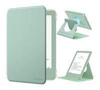 MoKo 360° Funda Giratoria para 6" All-New Kindle (11ª Generación-2024/2022), Transparente Trasera Desmontable Magnético de Protección Ajustable Stand Cover con Auto Wake/Sleep, Verde Matcha