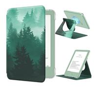 MoKo 360° Funda Giratoria para 6" Libros Electrónicos, Claro de Desmontable Magnético Ajustable Cubierta de Pie Auto Wake/Sleep, No es Compatible con TCL Remarkable Kobo, Bosque Verde