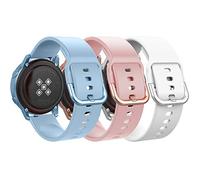 MoKo 3PZS Correa Compatible con Samsung Galaxy Watch 7 FE 6 5 4 40mm 44mm/Watch 6 4 Classic 43mm 47mm 42mm 46mm/5 Pro 45mm/3 41mm/Active 2, 20mm Pulsera Deportiva de Silicona Suave, AC+R+B