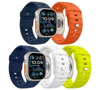 MoKo 3PZS Ocean Correa Compatible con Apple Watch Ultra 3/2/1 Strap 49mm 46mm 45mm 44mm 42mm, Silicona Pulsera Deportiva Correa para iWatch SE3/SE2/SE Series 11 10 9 8 7 6 5 4 3 2 1,Azul/A/N/Bo/VerdeF