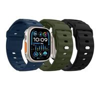 MoKo 3PZS Ocean Correa para Apple Watch Ultra2 49mm 46mm 45mm 44mm 42mm para Hombres y Mujeres,Silicona Pulsera Deportiva Correa para iWatch Serie 10 9 8 7 6 5 4 3 SE Ultra2,Negro/VerdeMilitar/AzulO