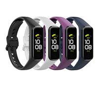 MoKo 4 Pack Correas Compatible con Samsung Galaxy Fit 2, Pulsera Deportiva de Repuesto de TPE Suave para Mujer Hombre, Negro/Blanco/Morado/Azul Oscuro