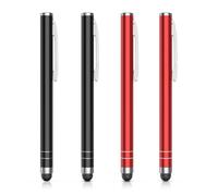 MoKo 4 PZS Lápiz Táctil Capacitiva Universal, Digitales Stylus Pen con Consejos de Fibra para Apple iPad/iPad Mini/Air/Pro, iPhone, Kindle, Samsung Galaxy, Tableta Android/iOS, Negro & Rojo