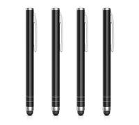 MoKo 4 PZS Lápiz Táctil Capacitiva Universal, Digitales Stylus Pen con Consejos de Fibra para Apple iPad/iPad Mini/Air/Pro, iPhone, Kindle, Samsung Galaxy, Tableta Android/iOS - Negro