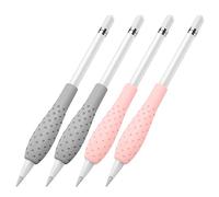 MoKo 4PZS Funda de Agarre Compatible con Apple Pencil 1/2, Protectora Antideslizante de Silicona para Mejorar la Comodidad Compatible con iPad Pro 11/9.7/10.5/12.9 / iPad 2021 - Gris + Rosa