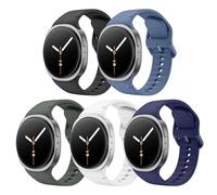 MoKo 5 Pack Correa Deportiva para Samsung Galaxy Watch 8 40mm 44mm/Galaxy Watch 8 Classic 46mm, Pulsera de Silicona Suave de Recambio para Hombre Mujer, M/L, Multicolor B