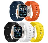 MoKo 5PZS Ocean Correa para Apple Watch Ultra2 49mm 46mm 45mm 44mm 42mm para Hombres y Mujeres,Silicona Pulsera Deportiva Correa para iWatch Serie 10 9 8 7 6 5 4 3 SE Ultra2, Color F