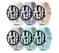 MoKo 6 Pack Correa Deportiva Compatible con Samsung Galaxy Watch 7 FE 6 5 4 40mm 44mm/Watch 4 6 Classic 42mm 46mm 43mm 47mm/5 Pro 45mm, 20mm Pulsera de Silicona Suave para Hombre Mujer, Multicolor C