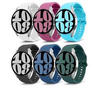 MoKo 6 Pack Correa Deportiva Compatible con Samsung Galaxy Watch 7 FE 6 5 4 40mm 44mm/Watch 4 6 Classic 42mm 46mm 43mm 47mm/5 Pro 45mm, 20mm Pulsera de Silicona Suave para Hombre Mujer, Multicolor E