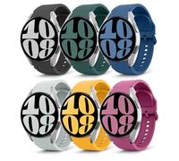 MoKo 6 Pack Correa Deportiva Compatible con Samsung Galaxy Watch 7 FE 6 5 4 40mm 44mm/Watch 4 6 Classic 42mm 46mm 43mm 47mm/5 Pro 45mm, 20mm Pulsera de Silicona Suave para Hombre Mujer, Multicolor A