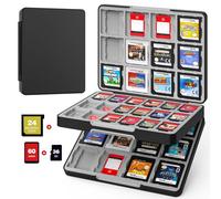 MoKo 60 Ranuras Estuche de Juegos para Switch 2/3DS/2DS, Estuche Juego 3DS, Funda de Tarjeta de Juego con 24 Ranura para Tarjetas 3DSXL/DS/DSi & 36 Ranura para Tarjetas SD, Negro