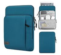MoKo 9-11" Funda Compatible con iPad Pro 11 M2 2022-2018, iPad 10ª Gen 10,9" 2022, iPad Air 5/4 10,9" 2022 Galaxy Tab S8 11", iPad 8 10,2", Bolsa de Cuero para iPad 10,2"/Pro 10,5" - Pavo Real Azul