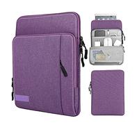 MoKo 9-11" Funda Compatible con iPad Pro 11 M2 2022-2018, iPad 10ª Gen 10,9" 2022, iPad Air 5/4 10,9" 2022, iPad 9/8/7 10,2" con Bolsillo Almacenamiento, Bolsa de PU Cuero Suave Hebilla- Morado