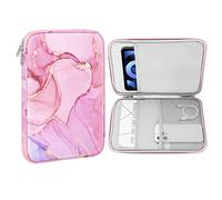 MoKo Funda Protectora 9-11" para iPad Pro 11 M4 2024, 11" iPad Air M2 2024, iPad 10th 10,9 2024/iPad Air 5/4 10,9, Galaxy Tab S9/S8/A8/A7 2022-Rosa Nublado