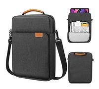 MoKo 9-11 Pulgadas Funda de Transporte con Correa para el Hombro para iPad Air M3, iPad A16 2025, Pro 11 Pulgadas, iPad 10/9/8/7th Gen, Tab S8/S9 11", Negro + Gris