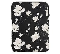 MoKo 9-11 Pulgadas Tablet Funda Bolsa de Transporte para New 11" iPad Air M3, iPad A16 2025, iPad Pro 11 M4, Air 5/4/3, iPad 10/9/8th Gen, Tab S8/S9 11", Magnolia Blanca & Negra