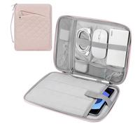 MoKo 9-11" Tablet Funda de Transporte con asa, Acolchada Bolsa de Viaje de protección para el Nuevo 11" iPad Air M3, iPad A16 2025, Pro 11" 2024, 10/9/8th 10.2, Tab S9/S8 11, Rosa Clara