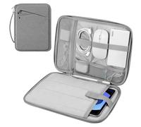 MoKo 9-11" Tablet Funda de Transporte con asa,Acolchada Bolsa de Viaje de protección para el Nuevo 11" iPad Air M3 2025, iPad A16 11 », iPad Pro 11 M4, iPad 10/9/8/7th, Tab S9/S8 11, Gris Claro