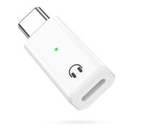 MoKo Adaptador de Lightning a USB C Audio con Control de Línea, Adaptador Lightning a USB C para Auriculares para iPhone 16 15 Pro MAX Plus, MacBook, Galaxy S24, iPad, No para Carga/Microfono, Blanco