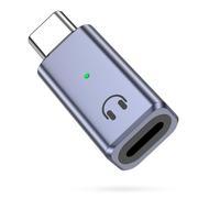 MoKo Adaptador de Lightning a USB C Audio con Control de Línea, Adaptador Lightning a USB C para Auriculares para iPhone Air 17 16 15 Pro MAX Plus, iPad, Galaxy S24, No para Carga/Microfono, Gris