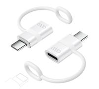 MoKo Adaptador Lightning a USB C 2 Pzs, Adaptador USB-C a Lightning con Carga Rápida 60W PD para iPhone 17 Air 16 15 Pro Max Plus, iPad,Galaxy S25 S24,Lazo Anti-Pérdida,No para Auriculares/OTG, Blanco