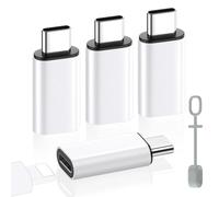 MoKo Adaptador Lightning a USB C, 4 Piezas Adaptador de iPhone a Tipo C para iPhone 16/16 Pro/15 Pro Max/15 Plus, Galaxy S24/S23, iPad, Adaptador USB C a Lightning, NO para Auriculares/OTG, Blanco