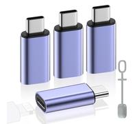 MoKo Adaptador Lightning a USB C, 4 Piezas Adaptador de iPhone a Tipo C para iPhone 16/16 Pro/15 Pro Max/15 Plus, Galaxy S24/S23, iPad, Adaptador USB C a Lightning, NO para Auriculares/OTG, Azul